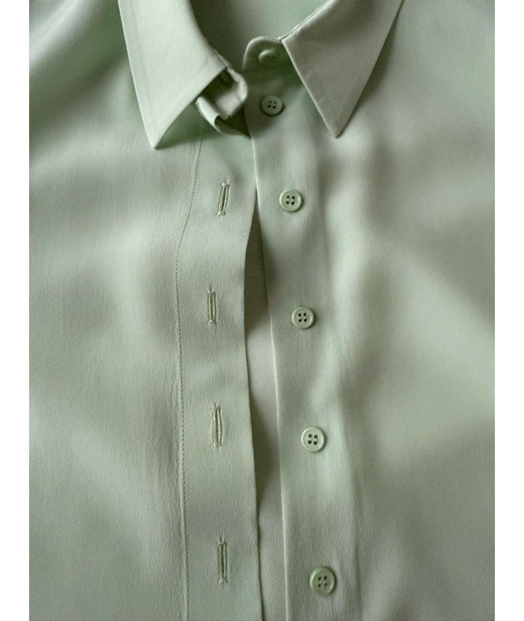 ALEXANDER MCQUEEN Бирюзовая шелковая блузы, фото 4