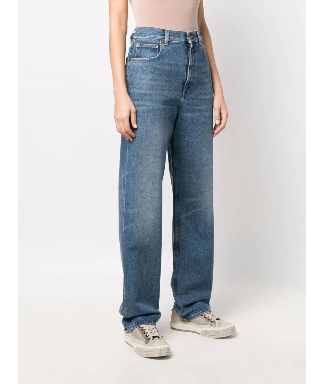 GOLDEN GOOSE DELUXE BRAND Голубые хлопковые прямые джинсы, фото 5