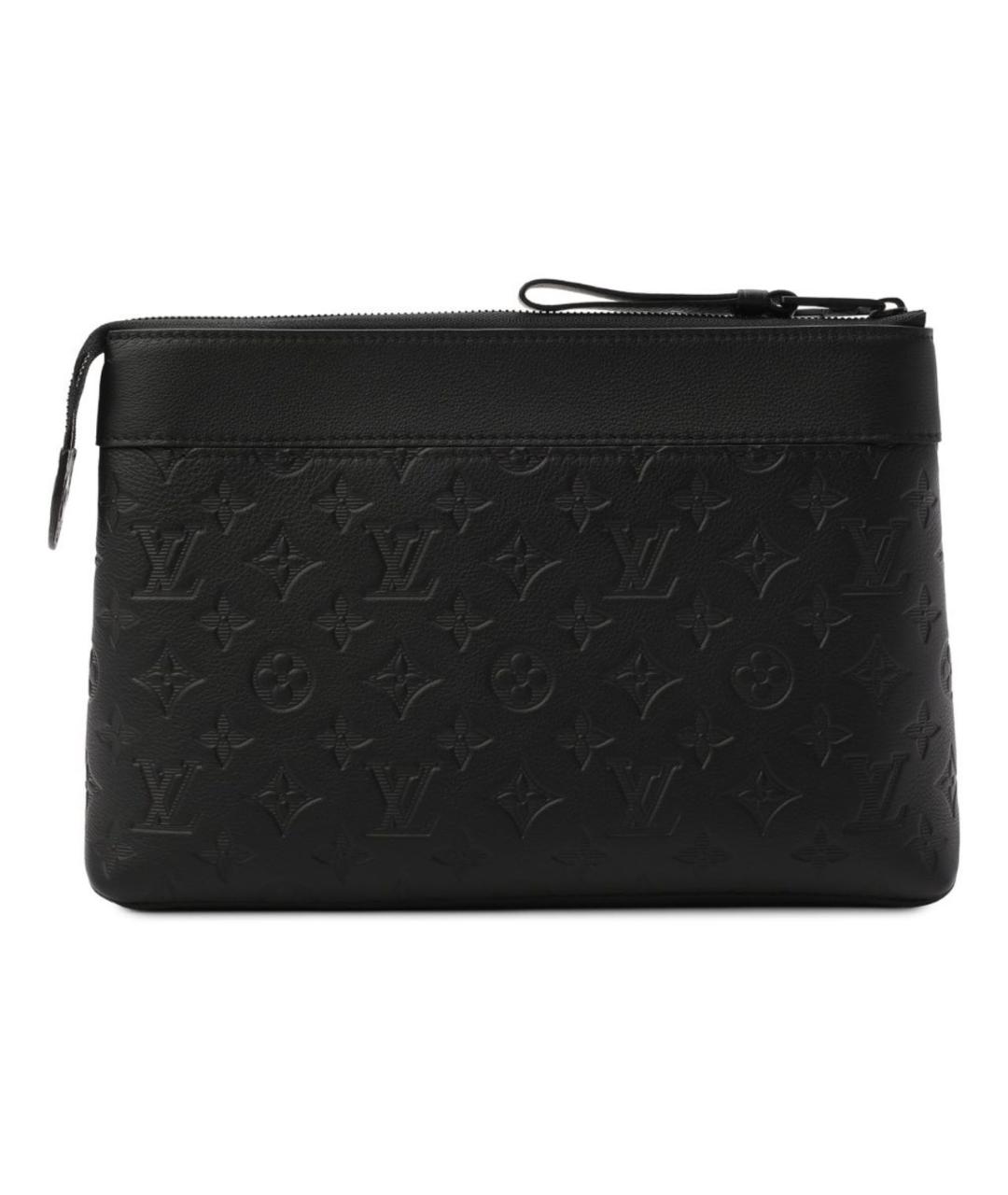 LOUIS VUITTON Черная кожаная барсетка, фото 2