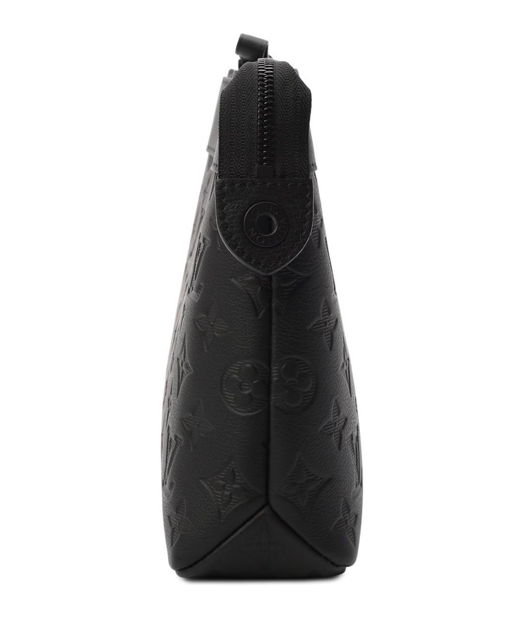 LOUIS VUITTON Черная кожаная барсетка, фото 3