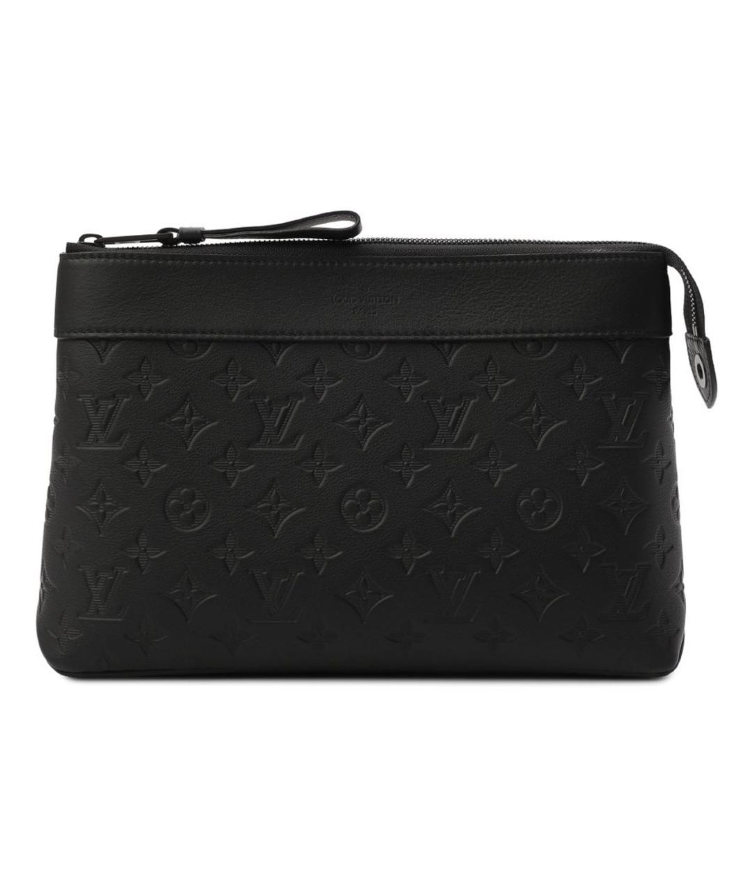 LOUIS VUITTON Черная кожаная барсетка, фото 1