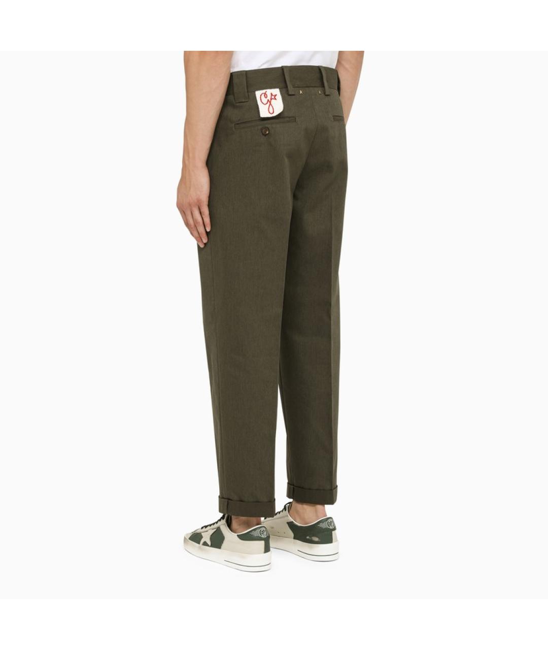GOLDEN GOOSE DELUXE BRAND Хаки хлопковые повседневные брюки, фото 4