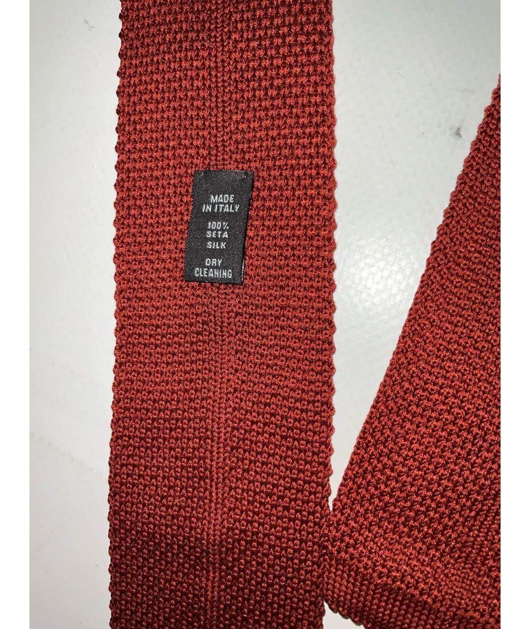 LORO PIANA Бордовый шелковый галстук, фото 5