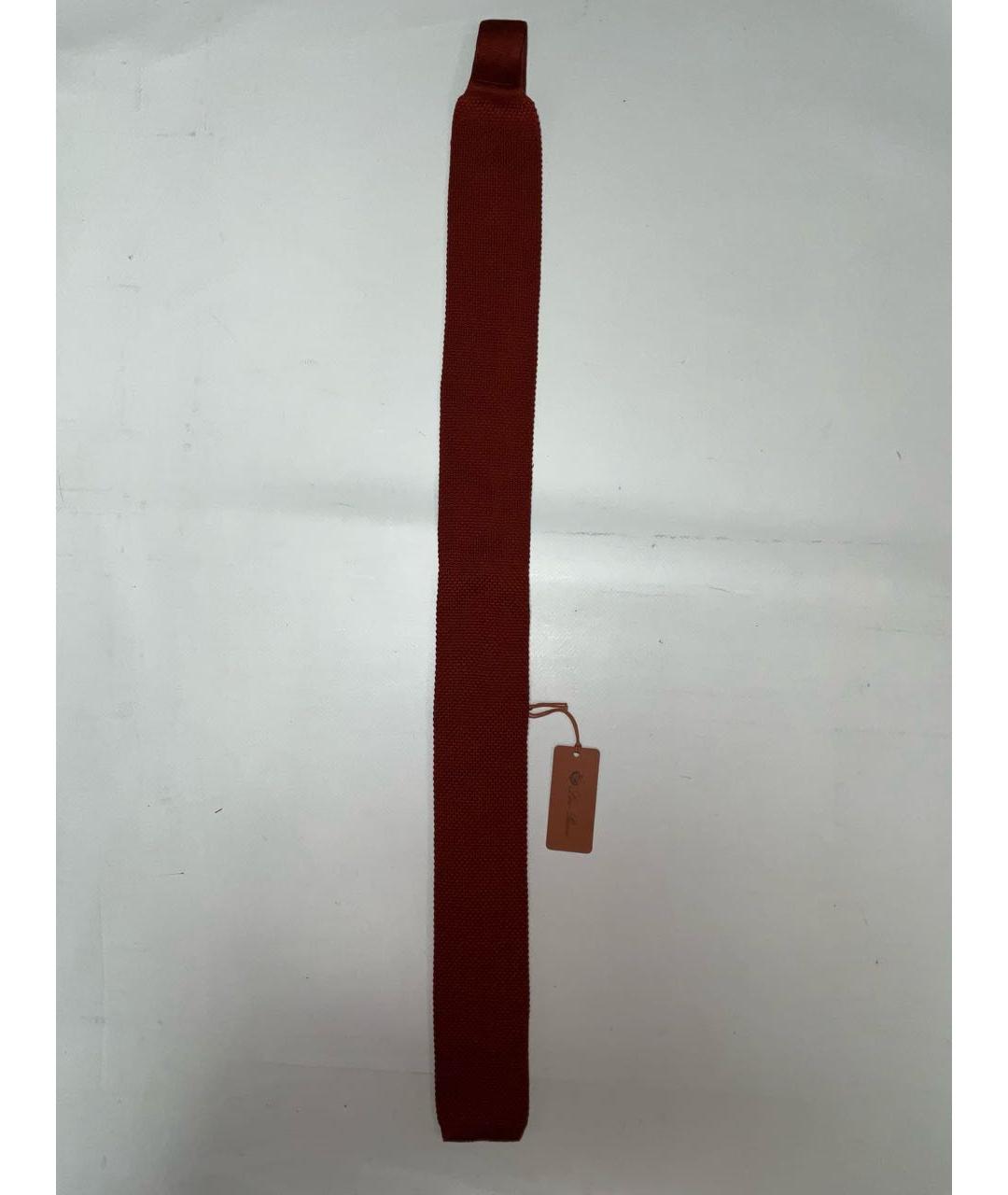 LORO PIANA Бордовый шелковый галстук, фото 2
