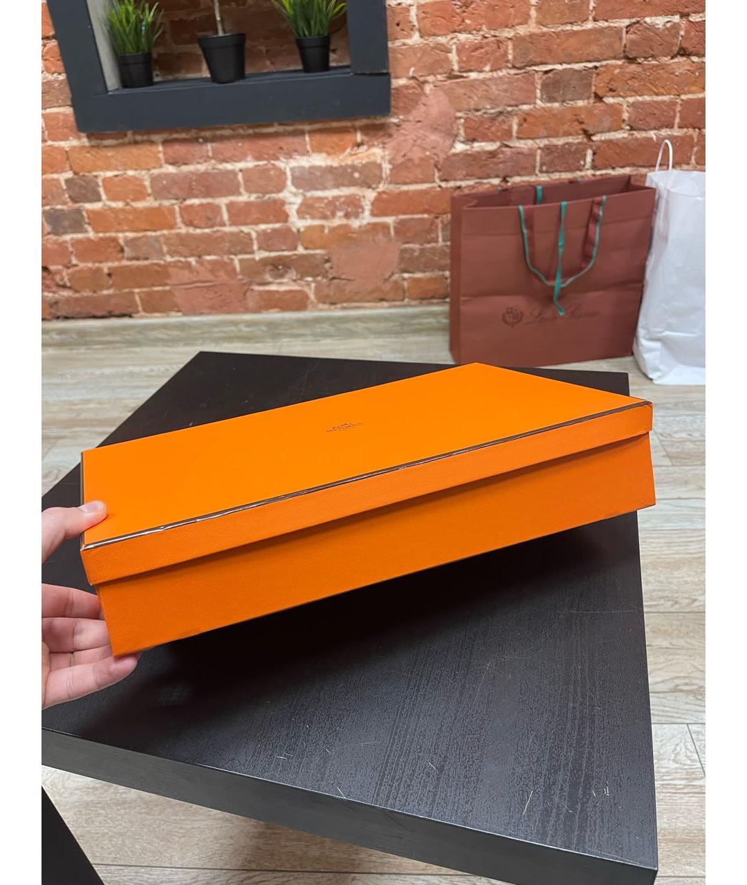 HERMES Бордовый кашемировый шарф, фото 5