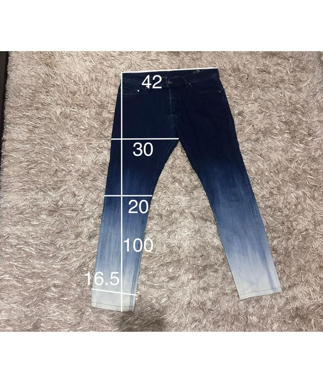 DIESEL Синие хлопковые джинсы скинни, фото 3