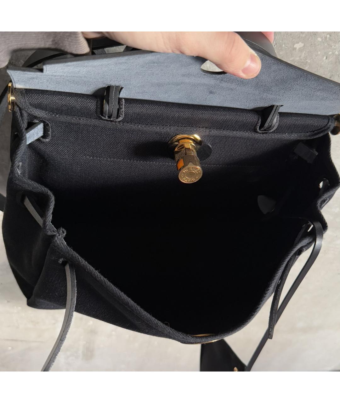 HERMES Черная сумка тоут, фото 8