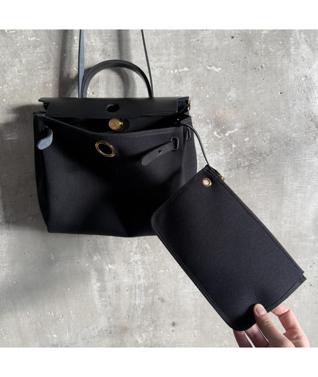 HERMES Черная сумка тоут, фото 7