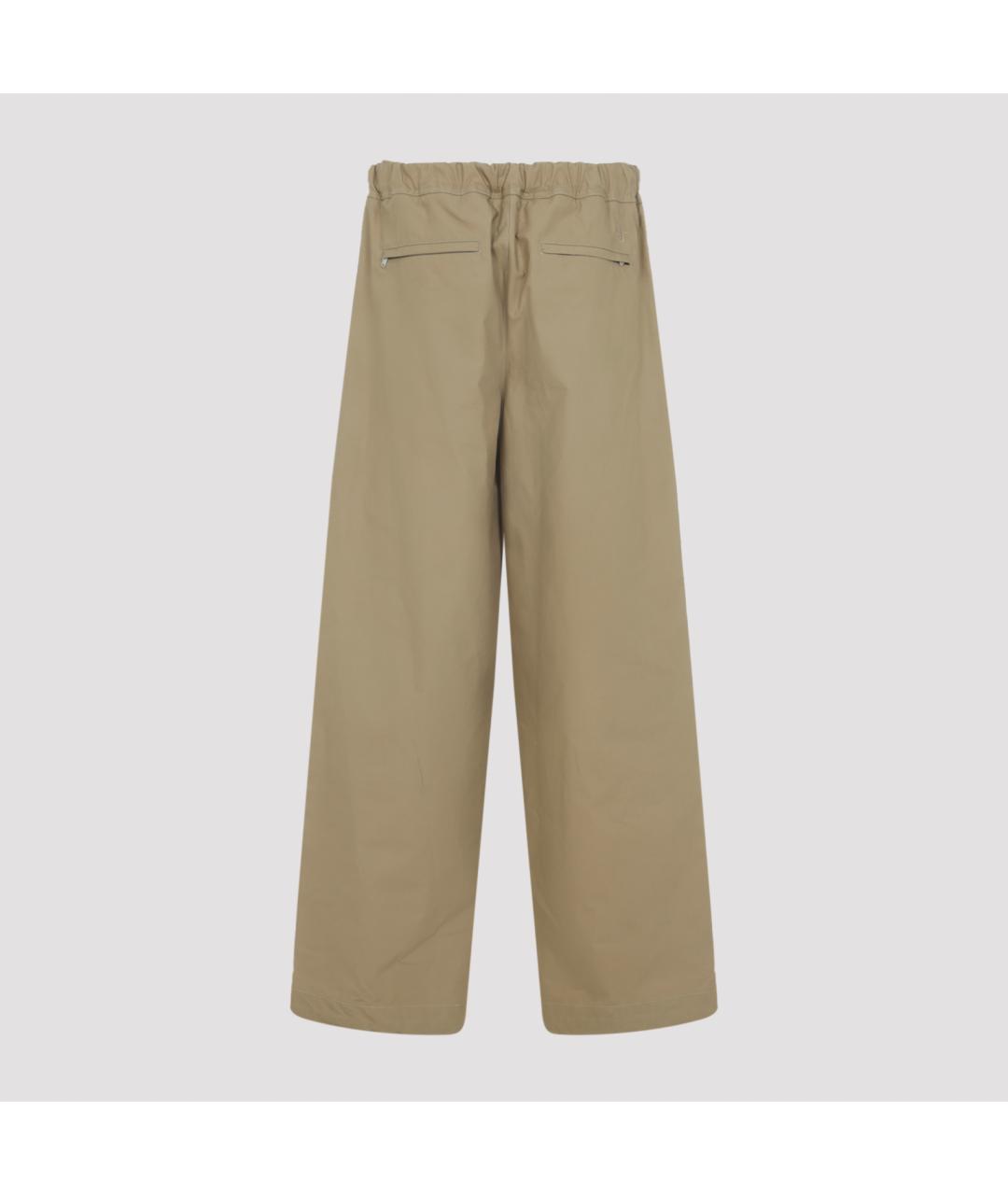 JIL SANDER Бежевые хлопковые повседневные брюки, фото 3