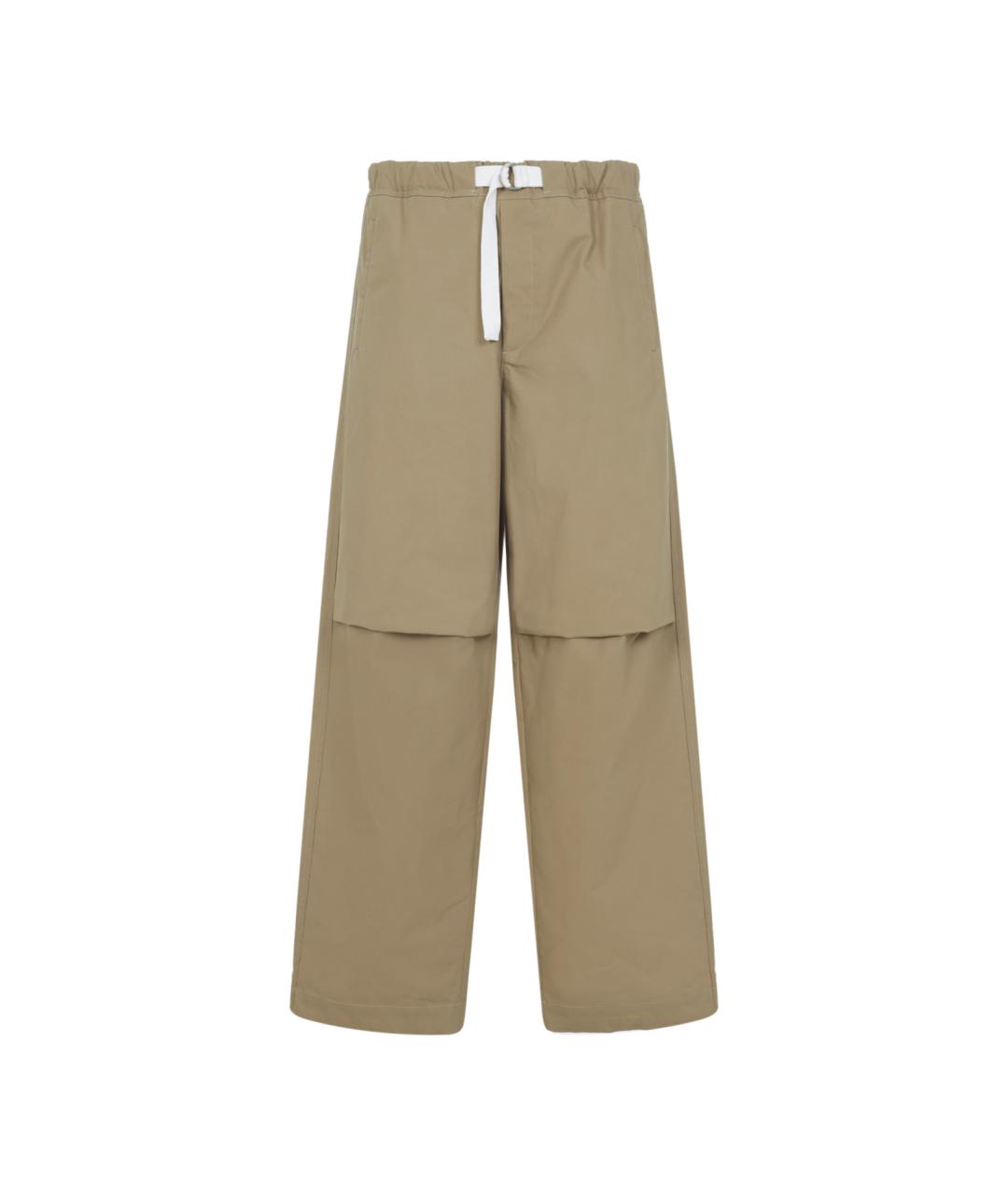 JIL SANDER Бежевые хлопковые повседневные брюки, фото 1
