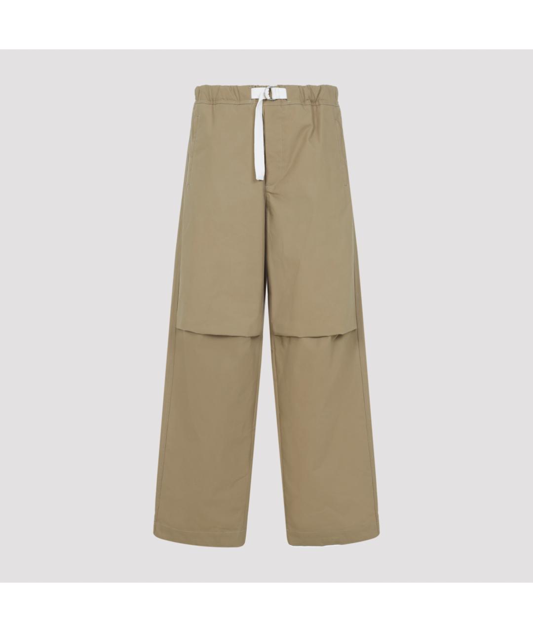 JIL SANDER Бежевые хлопковые повседневные брюки, фото 2