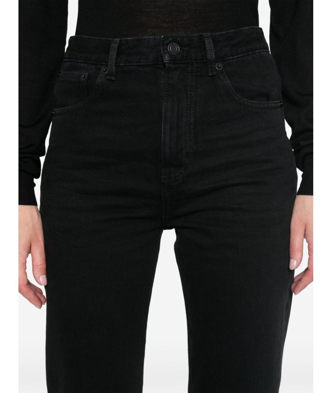 SAINT LAURENT Черные хлопковые прямые джинсы, фото 4