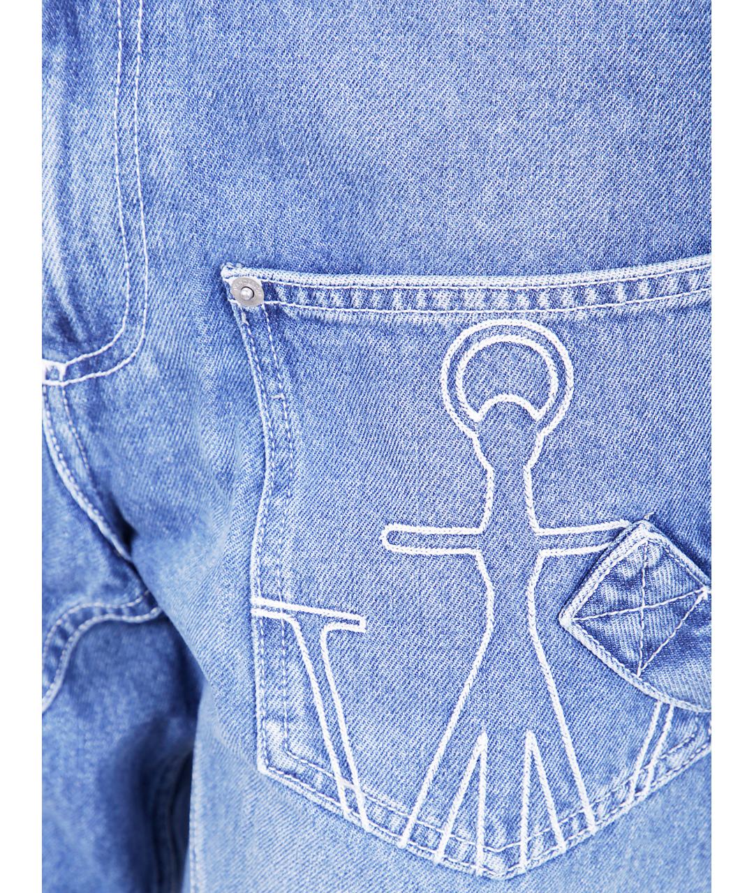 J.W.ANDERSON Голубые хлопковые прямые джинсы, фото 3