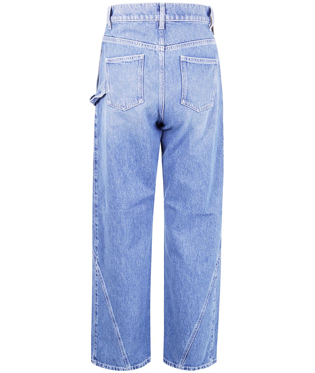 J.W.ANDERSON Голубые хлопковые прямые джинсы, фото 2