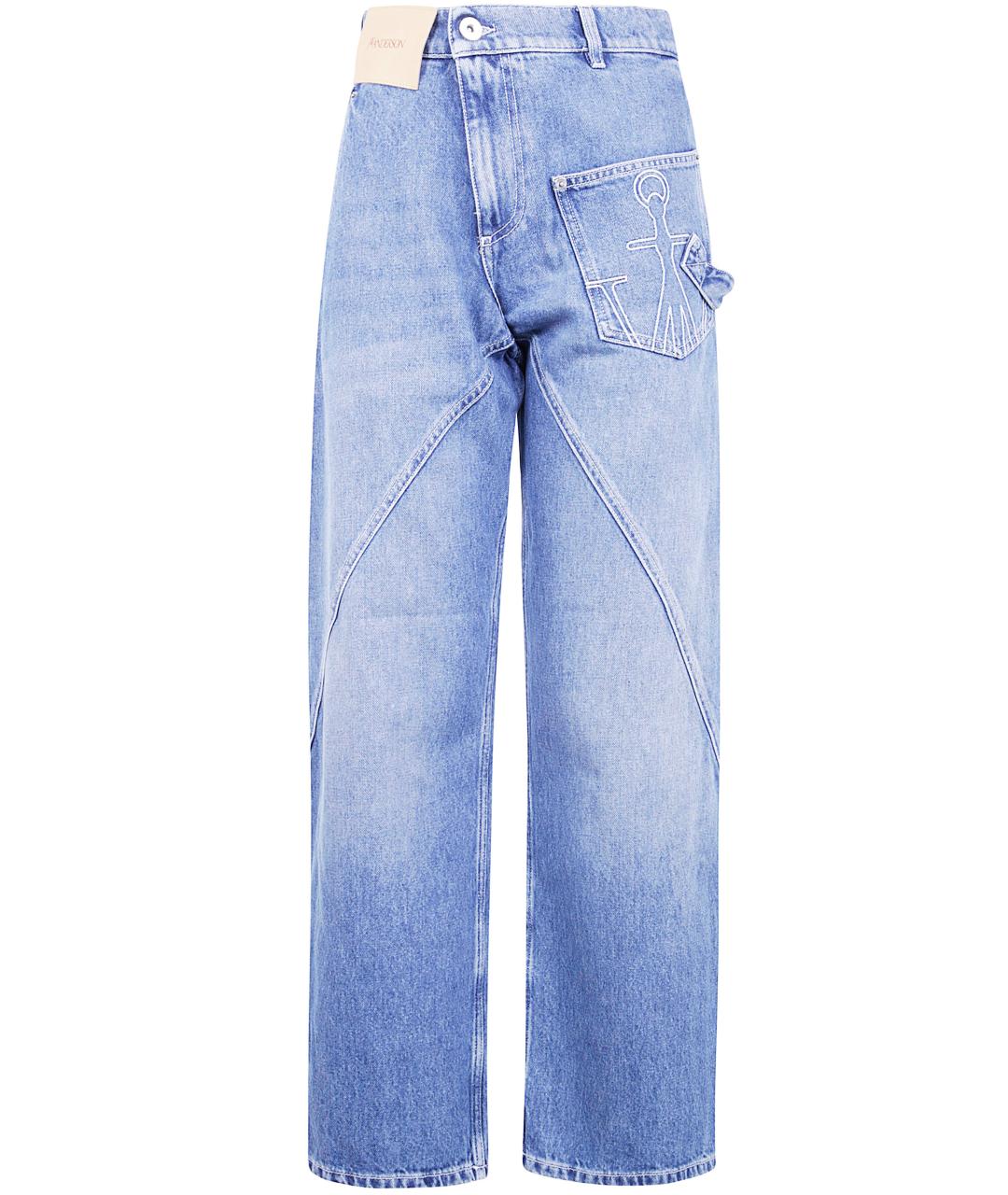 J.W.ANDERSON Голубые хлопковые прямые джинсы, фото 1