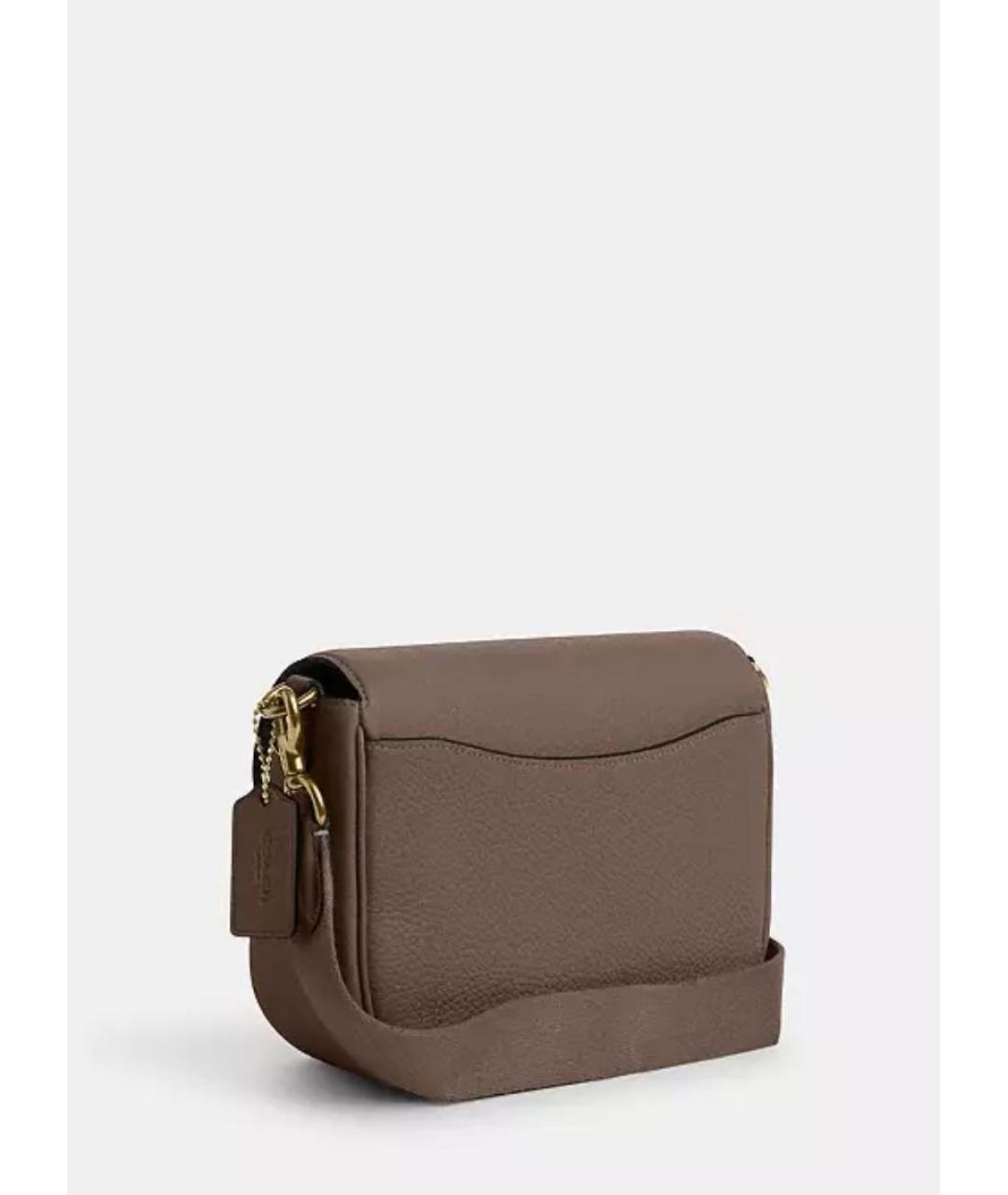 COACH Коричневая кожаная сумка через плечо, фото 2