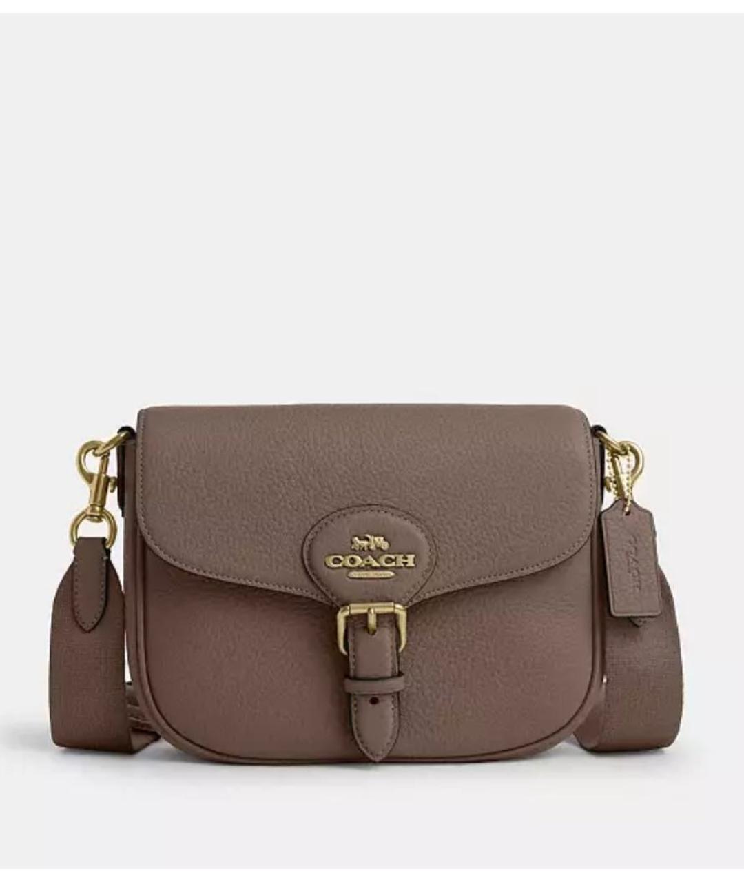 COACH Коричневая кожаная сумка через плечо, фото 8