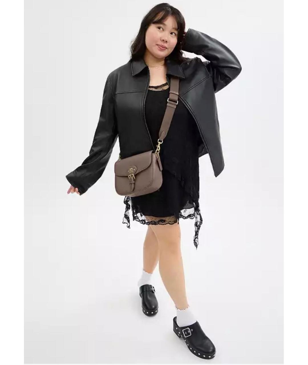 COACH Серая кожаная сумка через плечо, фото 3