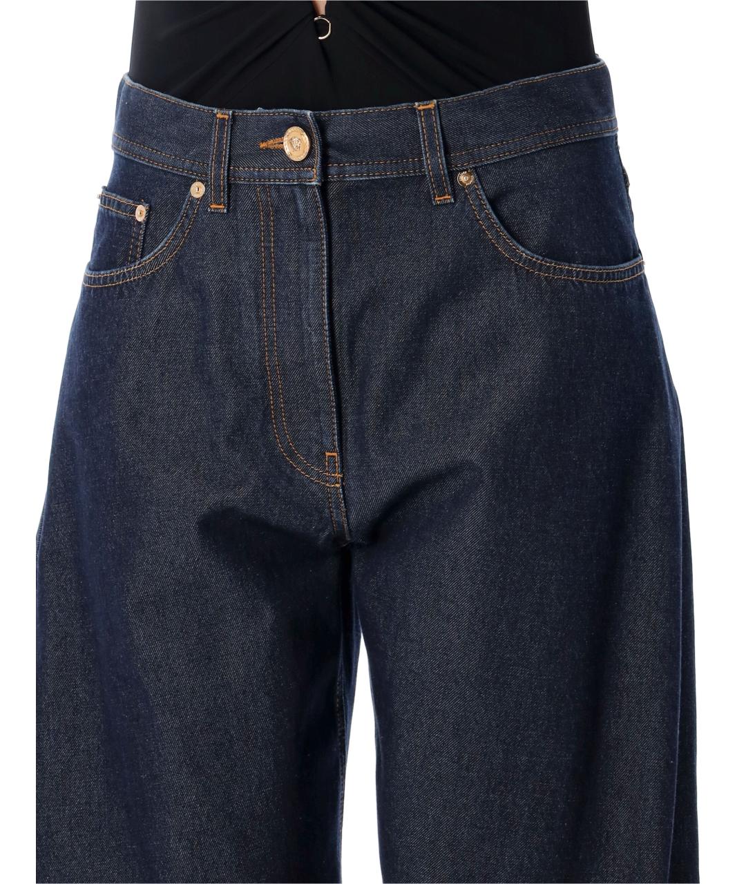 VERSACE Синие хлопковые прямые джинсы, фото 4