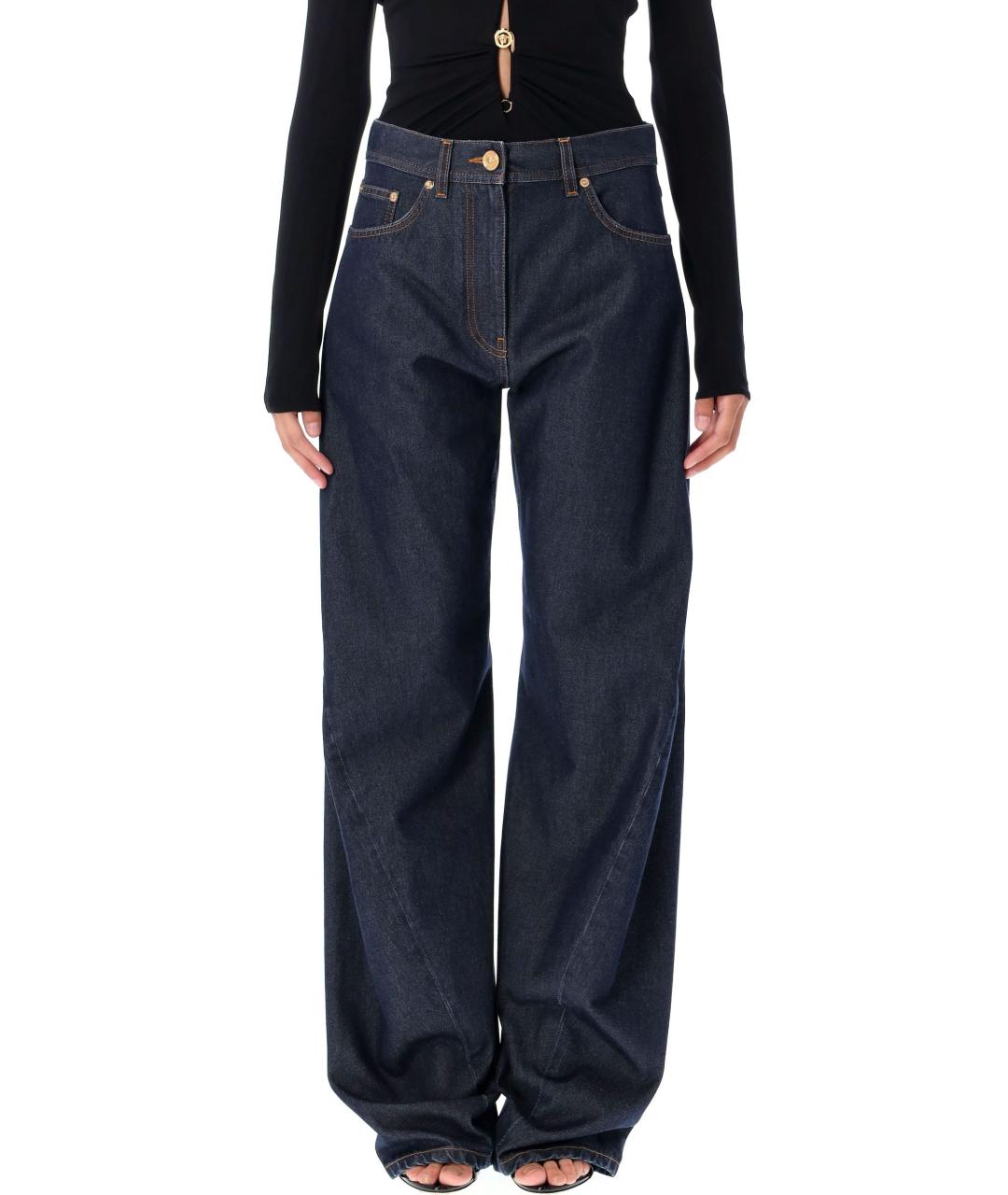 VERSACE Синие хлопковые прямые джинсы, фото 2