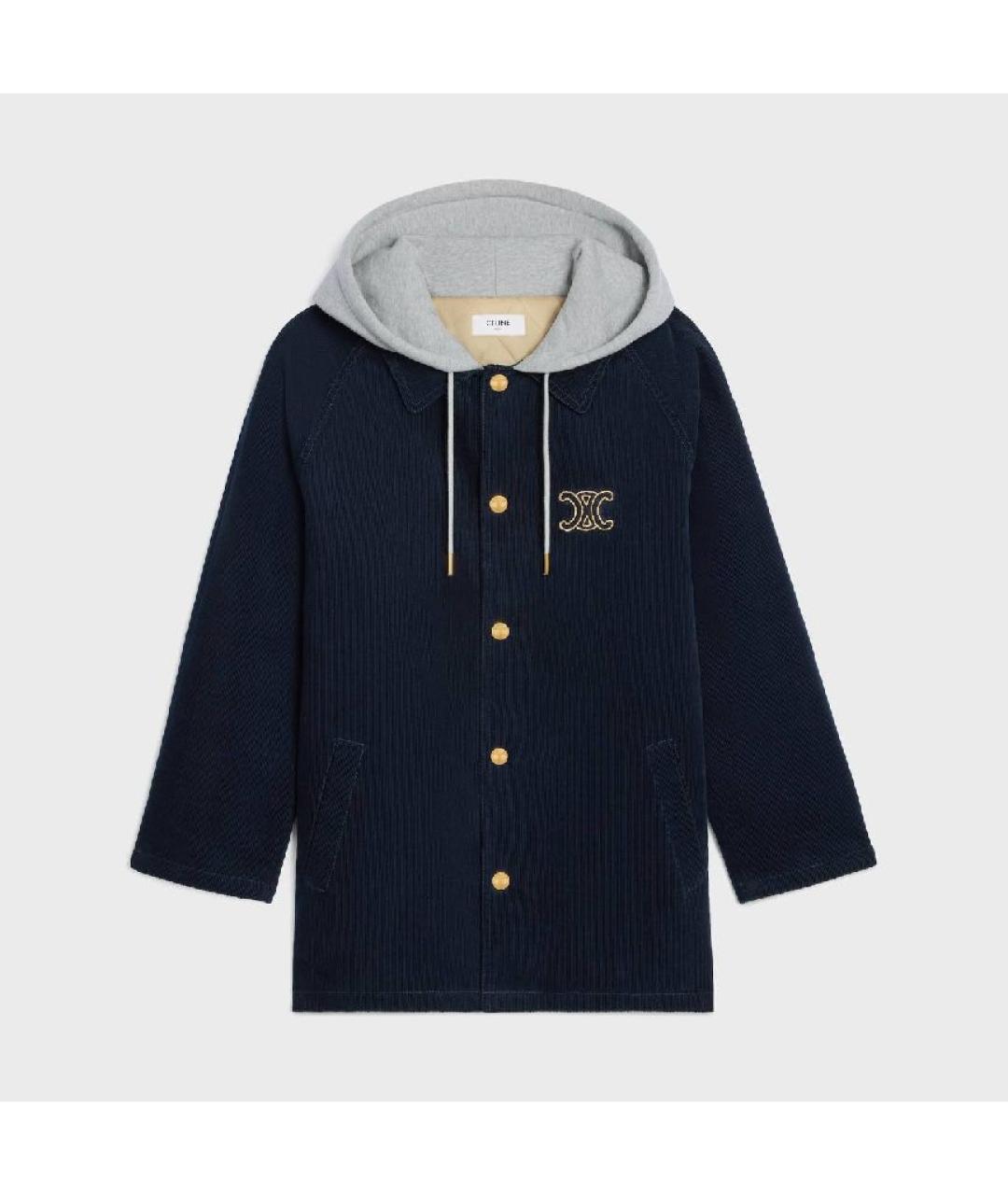 CELINE Темно-синяя велюровая куртка, фото 8