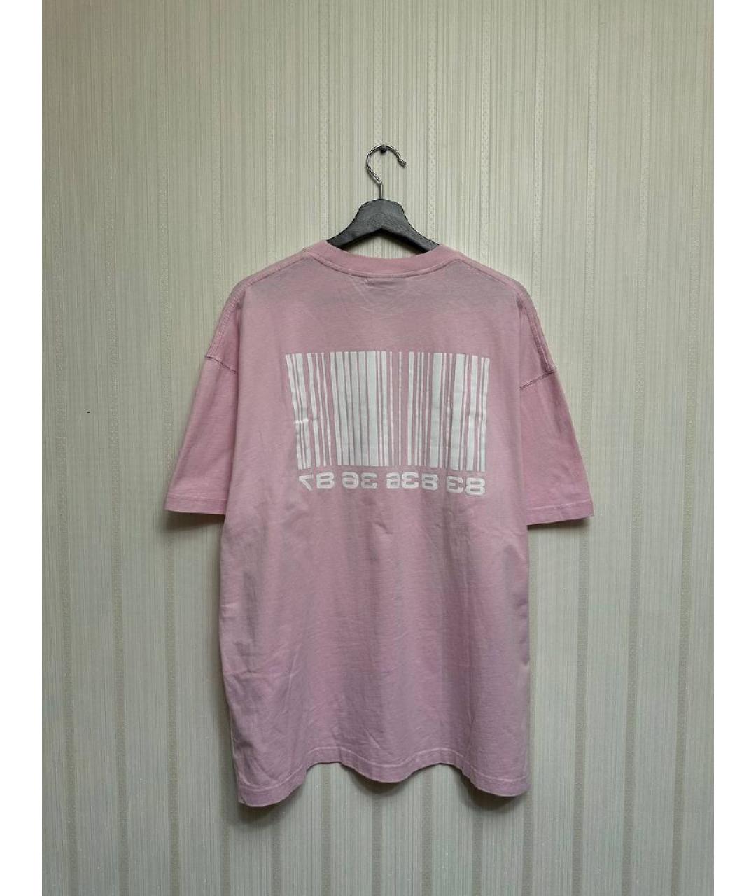 VETEMENTS Коралловая хлопковая футболка, фото 2