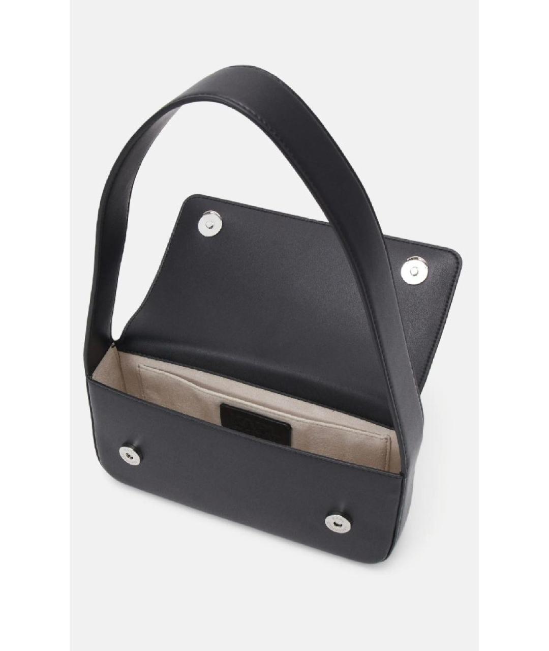 KARL LAGERFELD Черная кожаная сумка с короткими ручками, фото 3