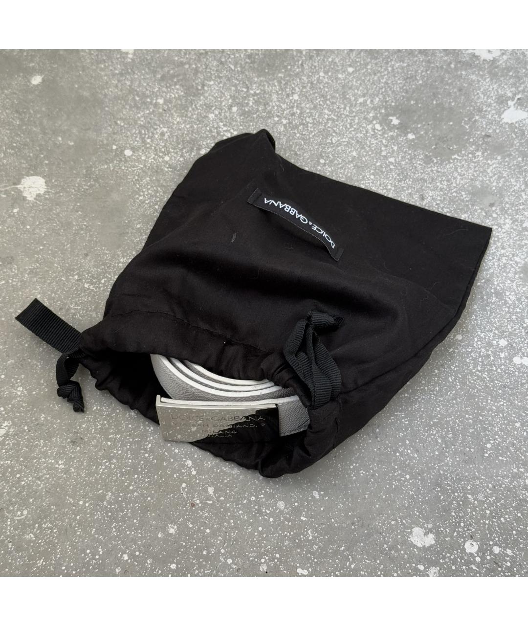 DOLCE&GABBANA Белый кожаный ремень, фото 7