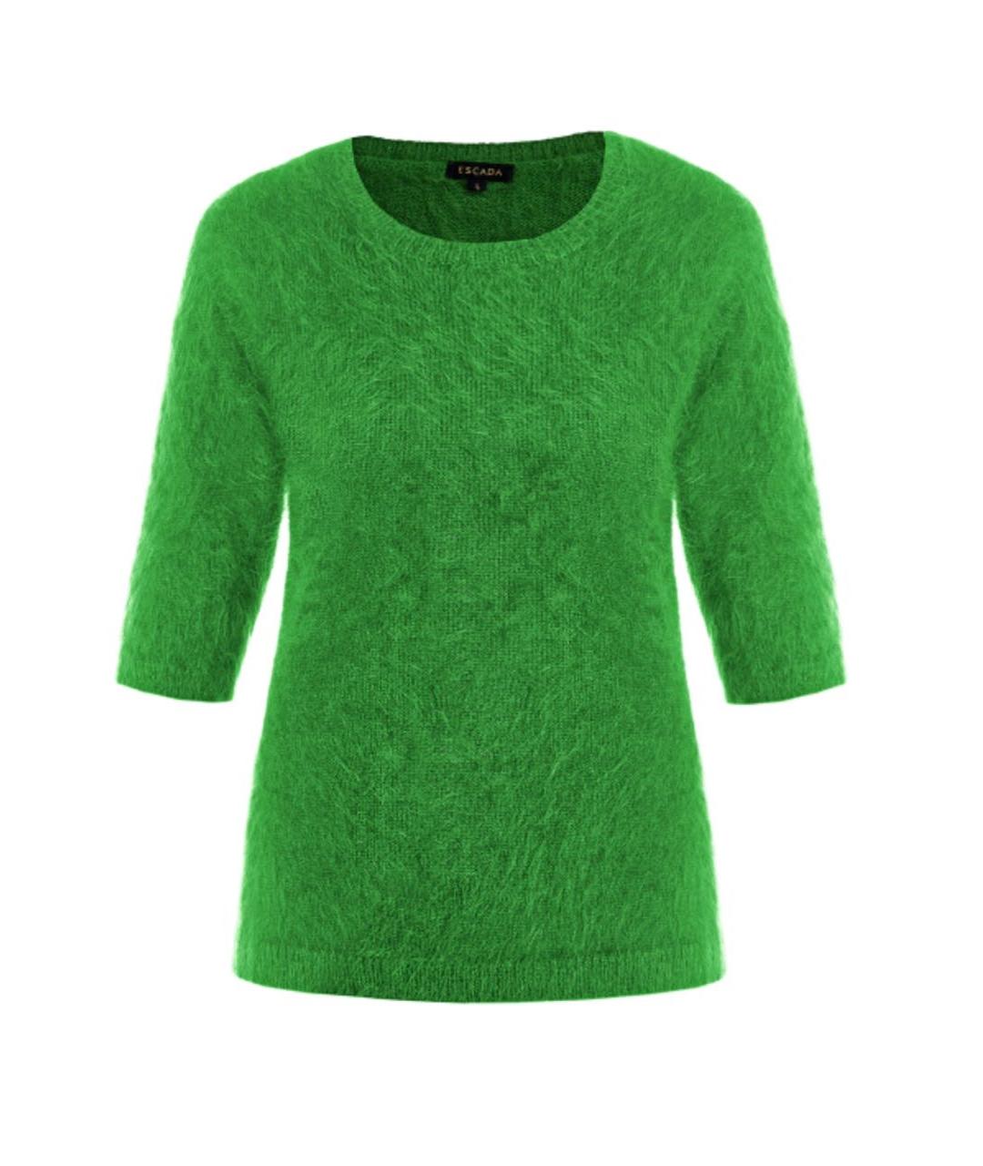 ESCADA Зеленый меховой джемпер / свитер, фото 1