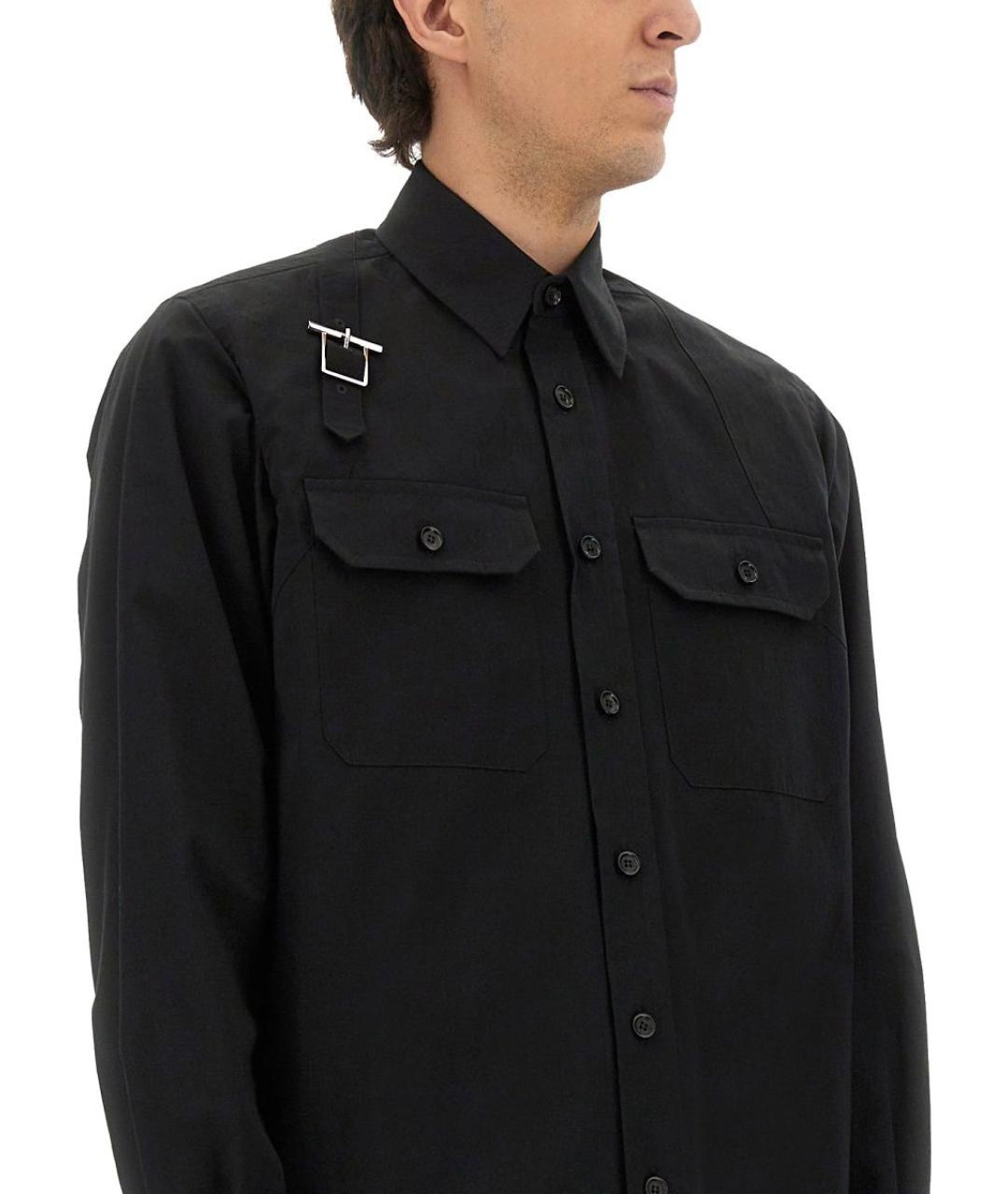 ALEXANDER MCQUEEN Черная хлопковая кэжуал рубашка, фото 3