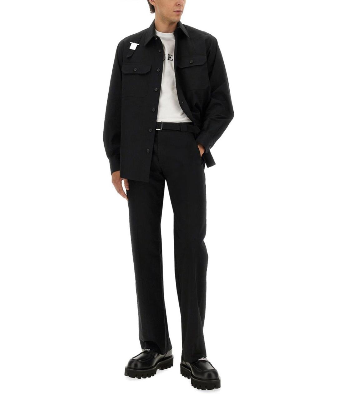 ALEXANDER MCQUEEN Черная хлопковая кэжуал рубашка, фото 5