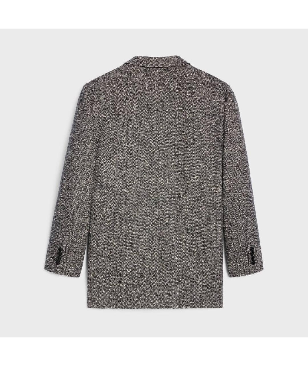 CELINE Серый твидовый жакет/пиджак, фото 6