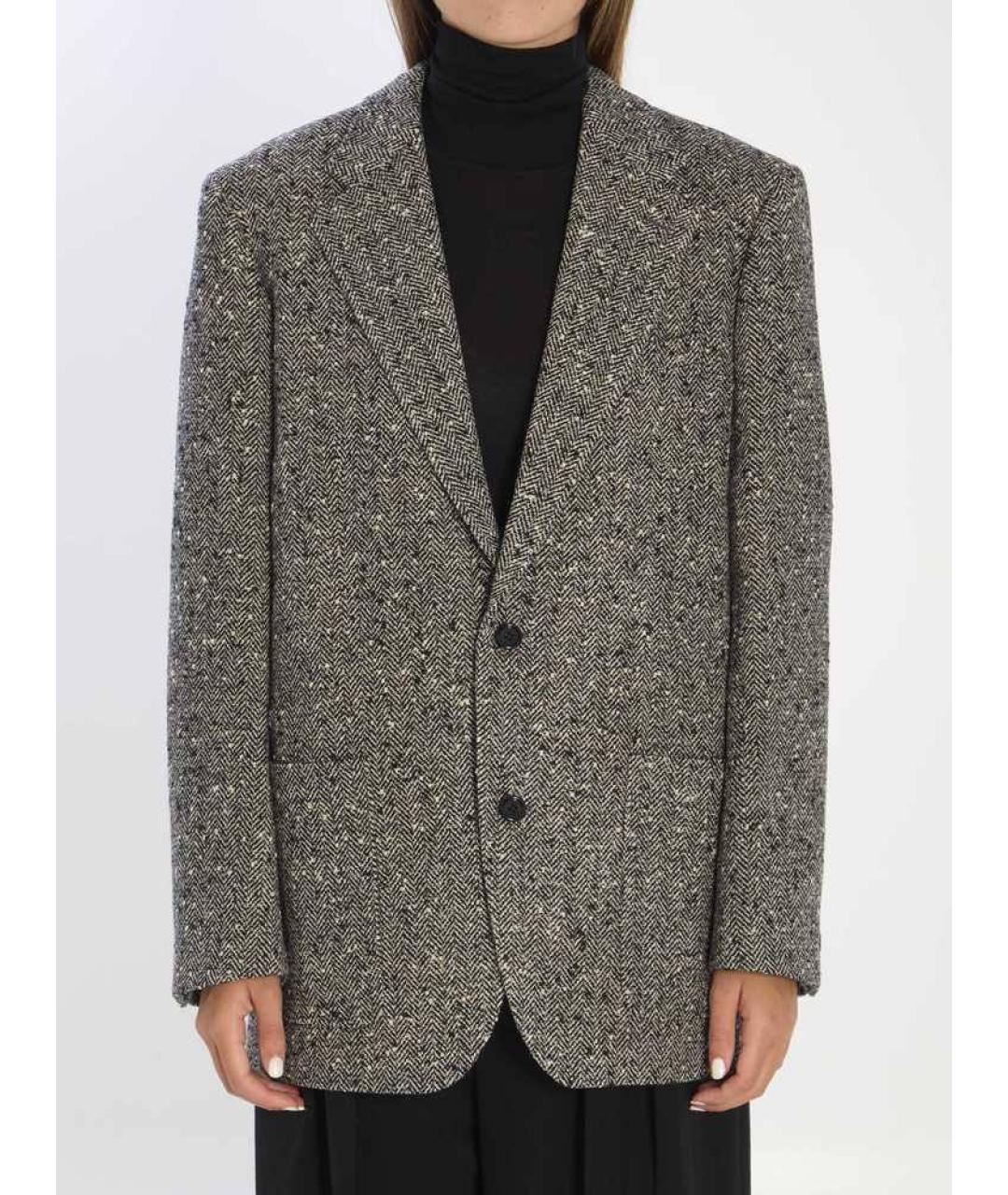 CELINE Серый твидовый жакет/пиджак, фото 2