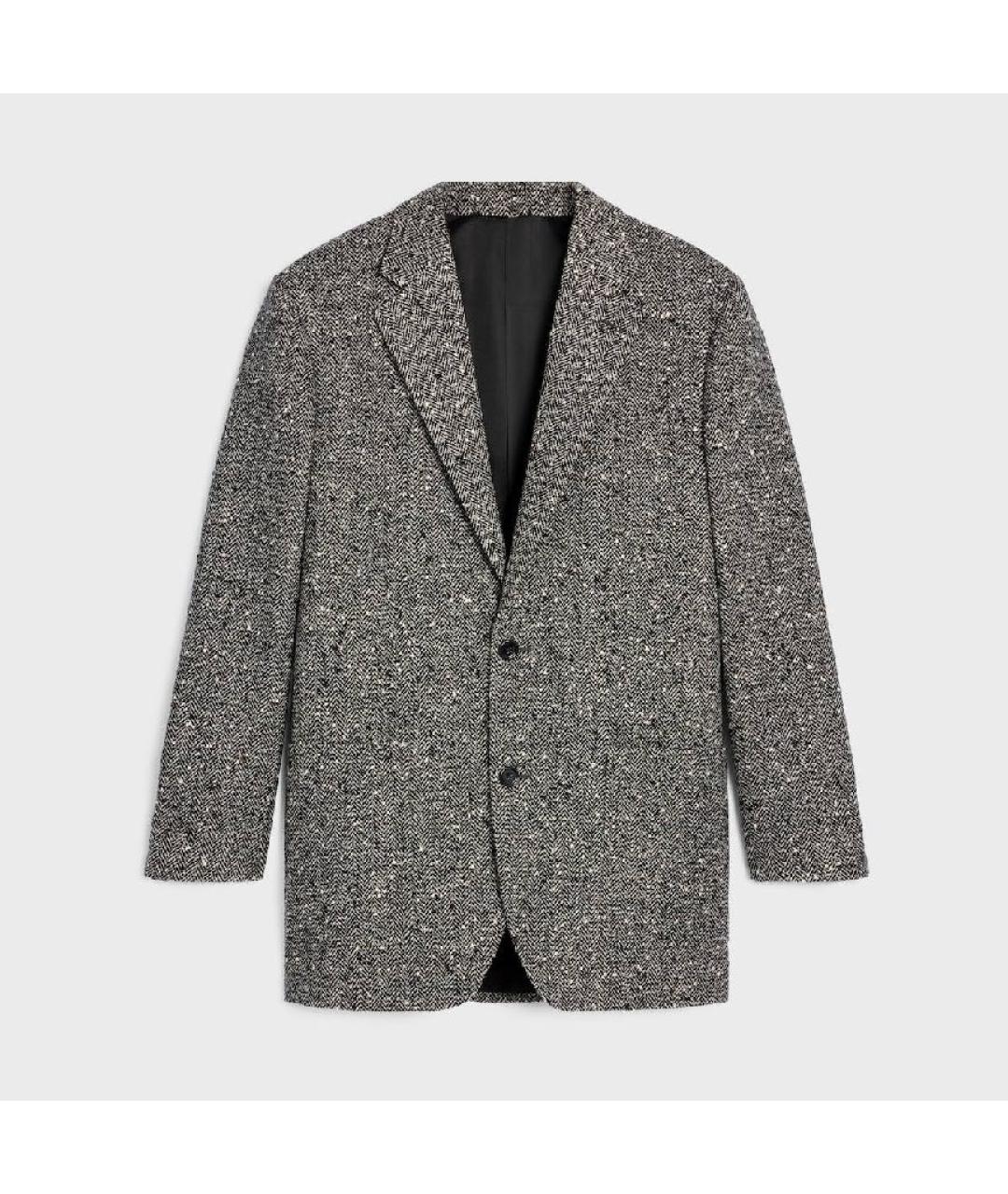 CELINE Серый твидовый жакет/пиджак, фото 7