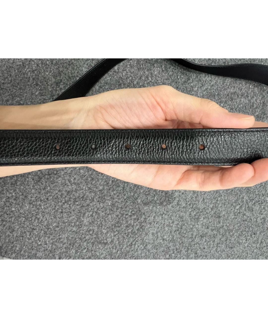 BALENCIAGA Черный кожаный ремень, фото 6