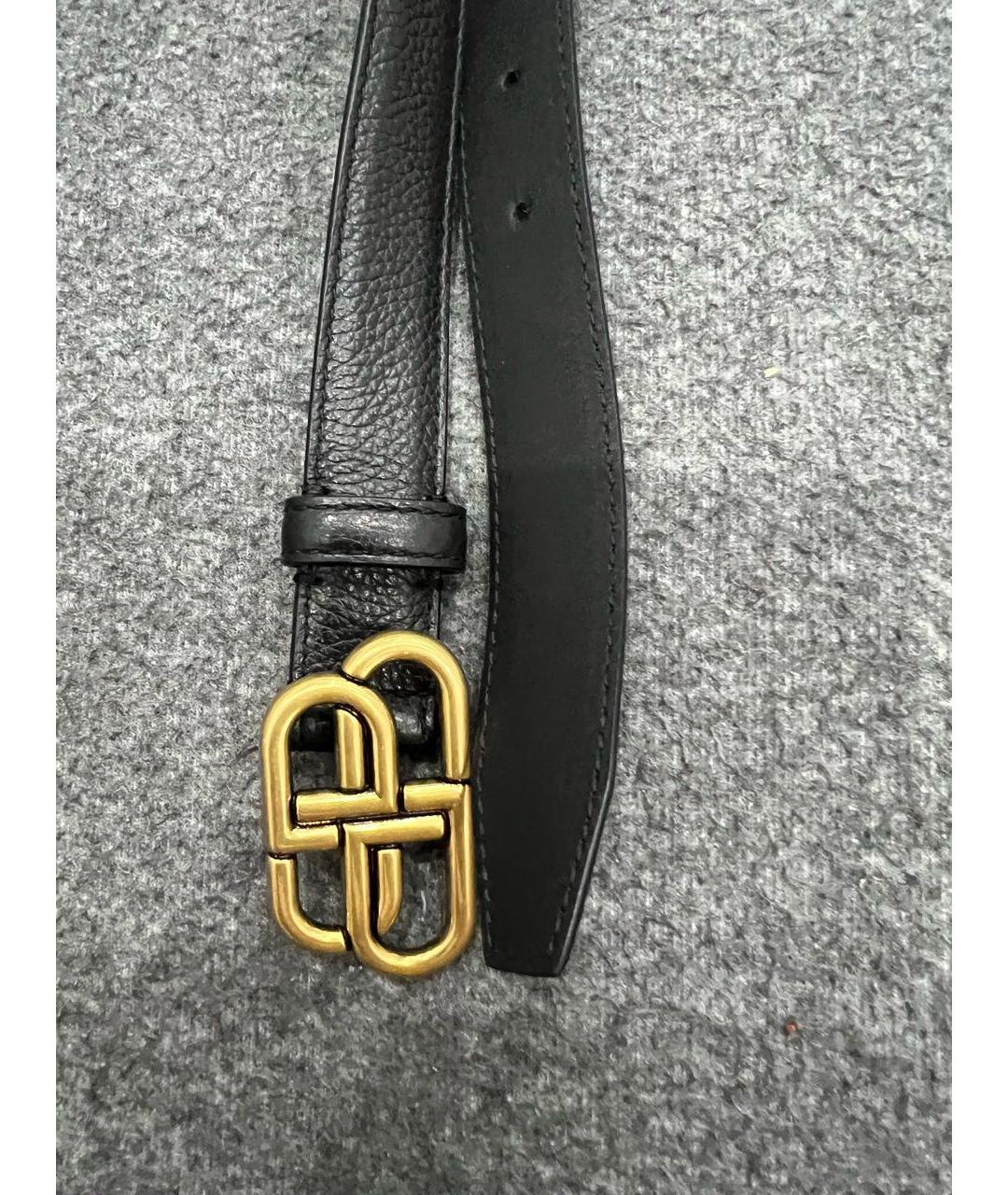 BALENCIAGA Черный кожаный ремень, фото 8
