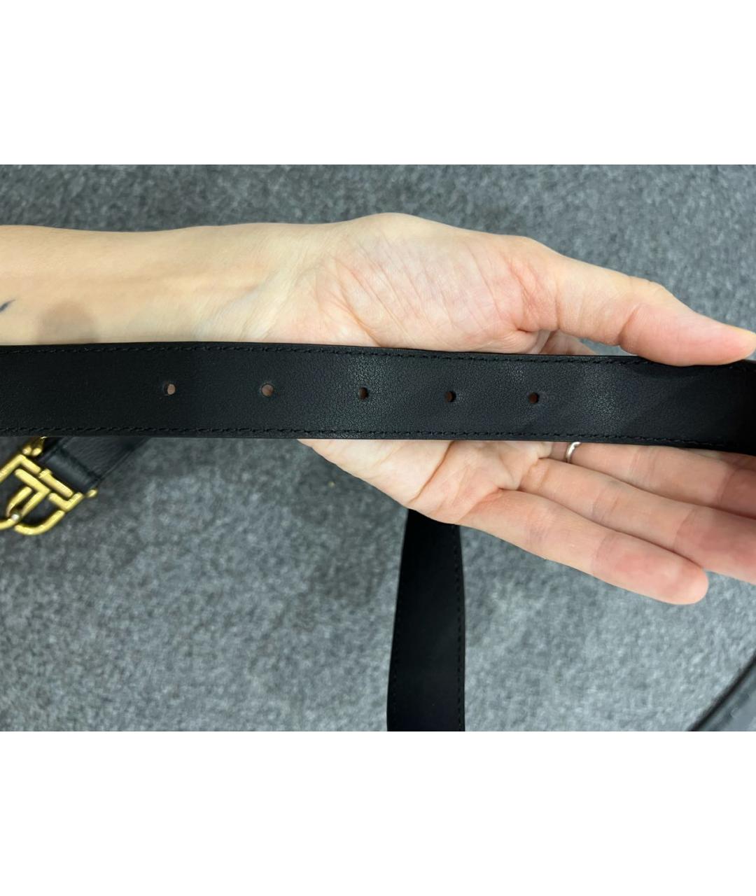 BALENCIAGA Черный кожаный ремень, фото 7