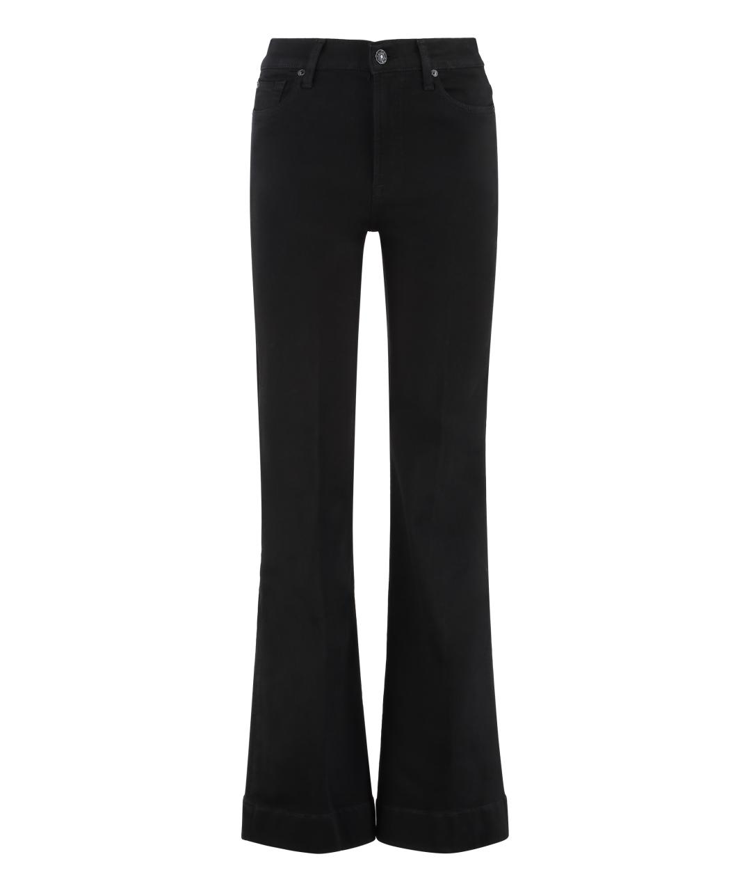 7 FOR ALL MANKIND Черные хлопковые прямые джинсы, фото 1