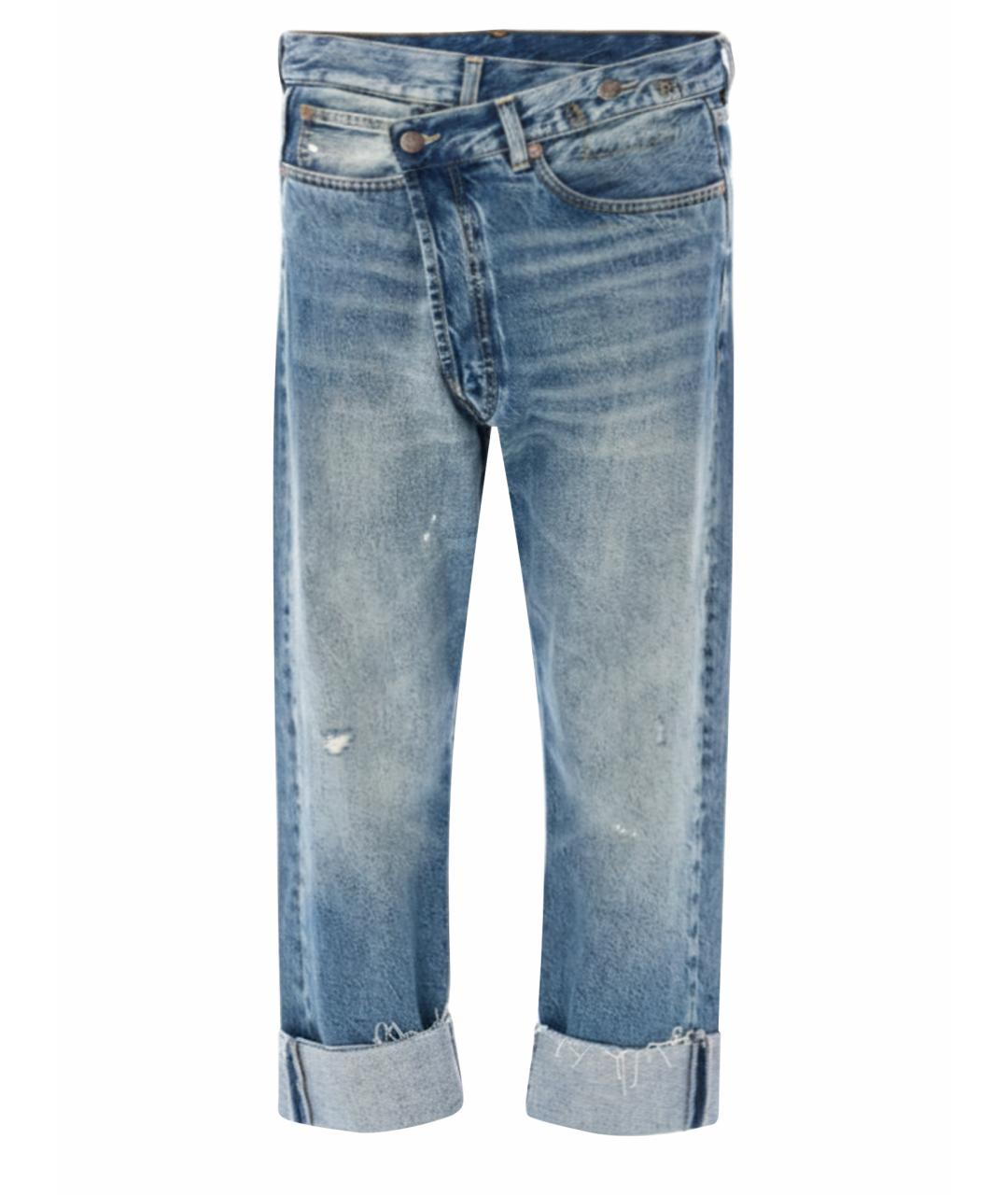 R13 Синие хлопковые прямые джинсы, фото 1