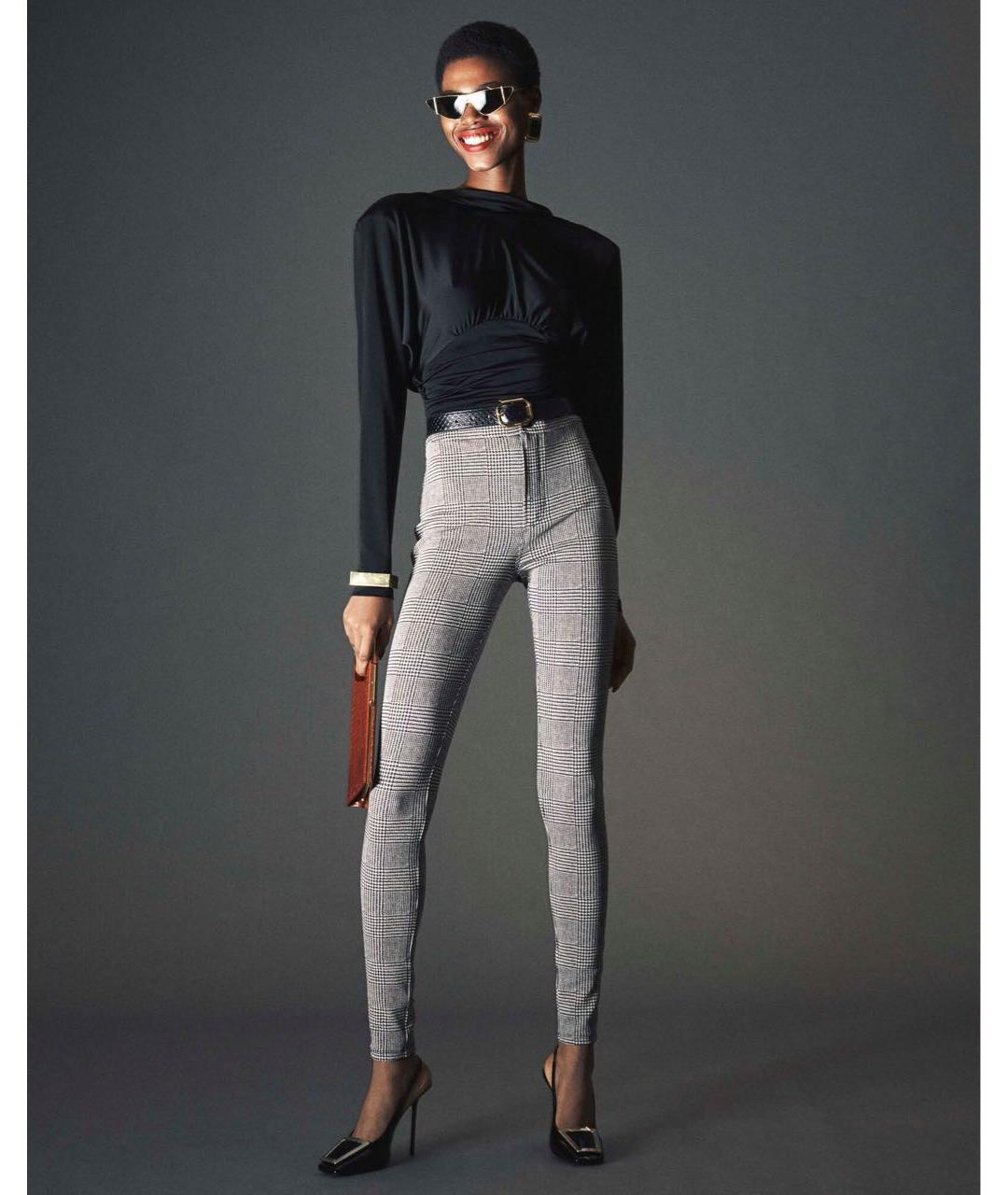 SAINT LAURENT Серые вискозные брюки узкие, фото 2