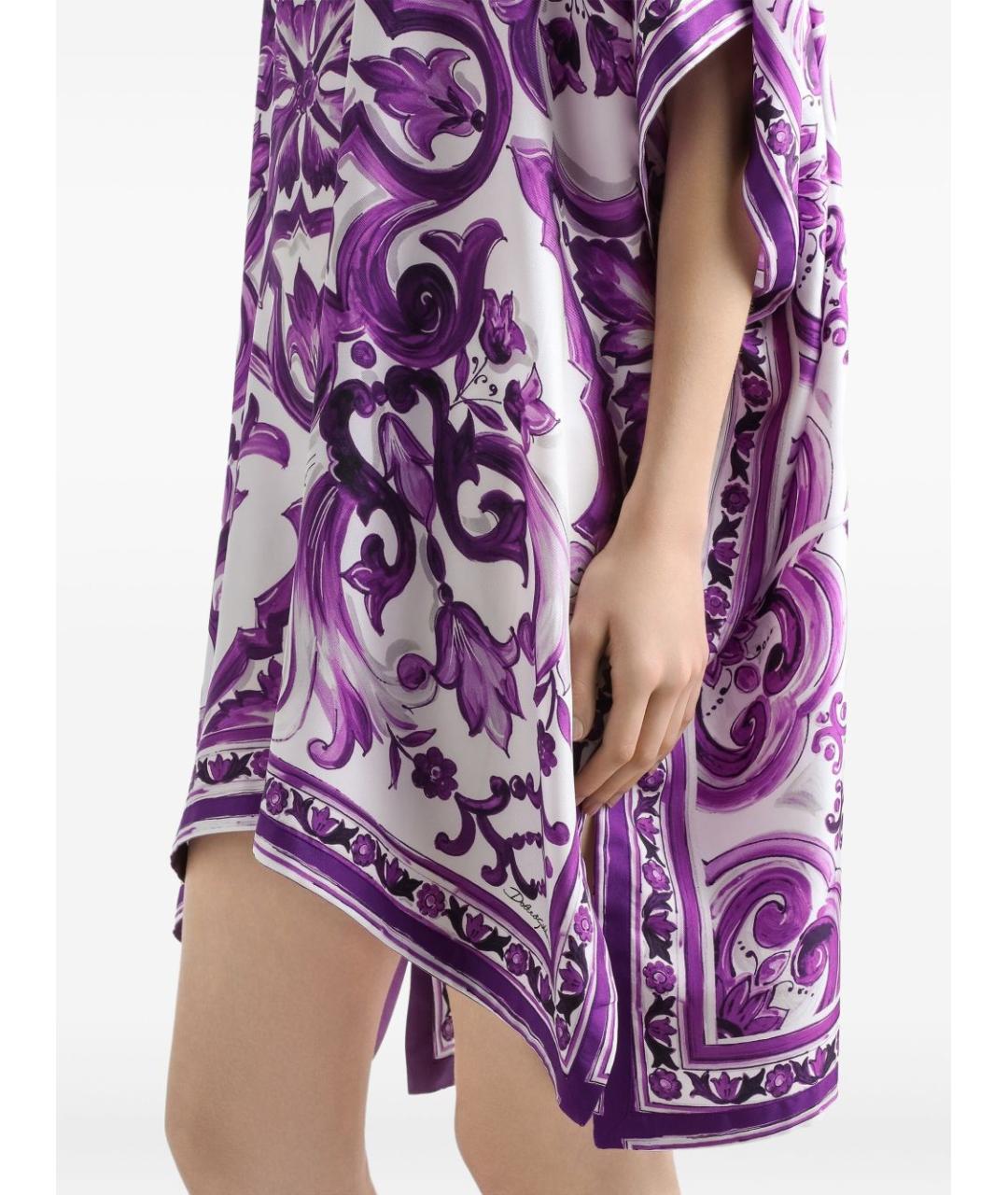 DOLCE&GABBANA Мульти шелковое платье, фото 4