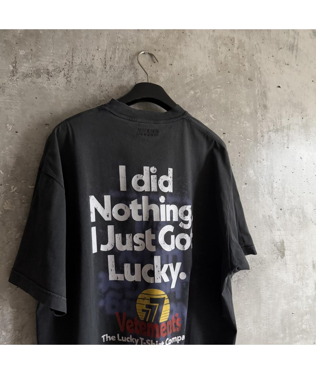 VETEMENTS Серая хлопковая футболка, фото 3