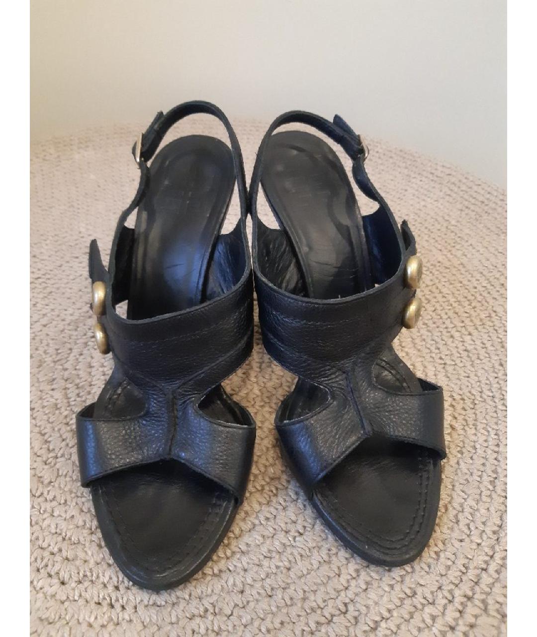 GIVENCHY Черные кожаные босоножки, фото 2