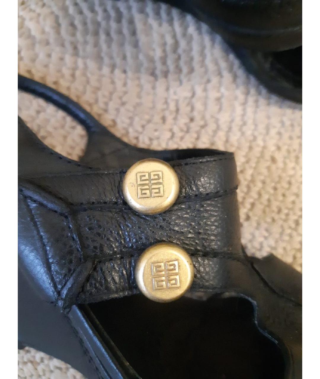 GIVENCHY Черные кожаные босоножки, фото 6
