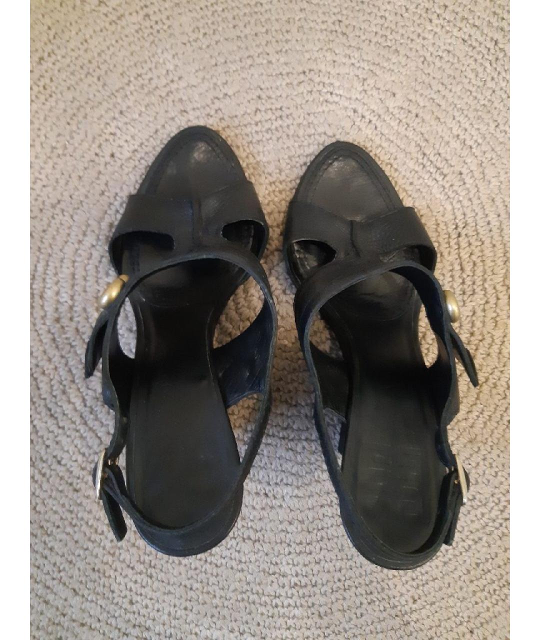 GIVENCHY Черные кожаные босоножки, фото 3