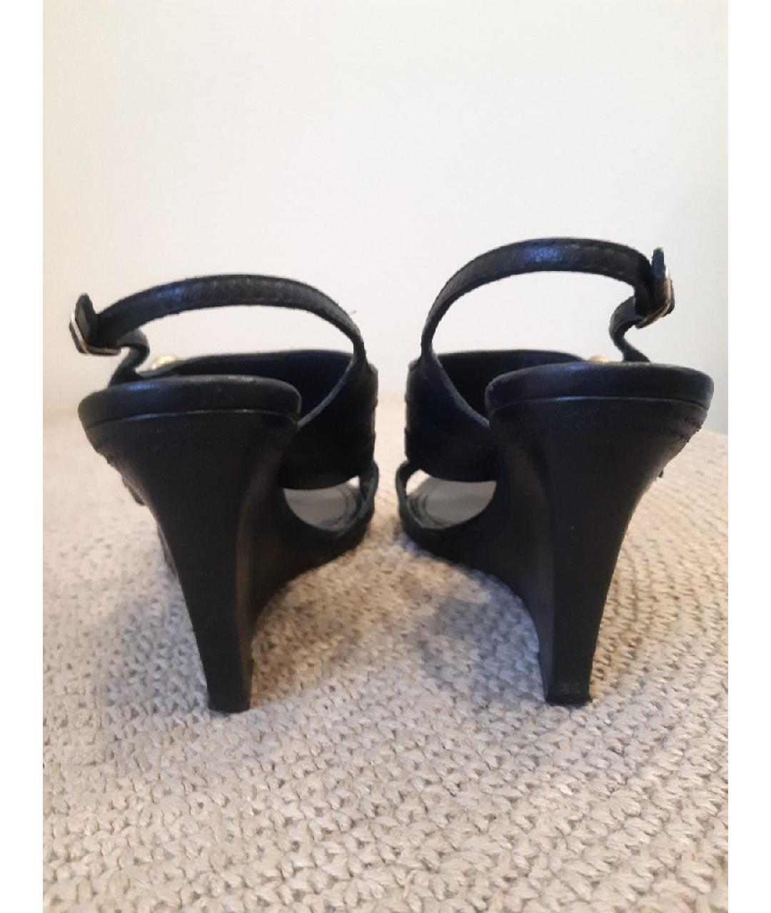 GIVENCHY Черные кожаные босоножки, фото 4