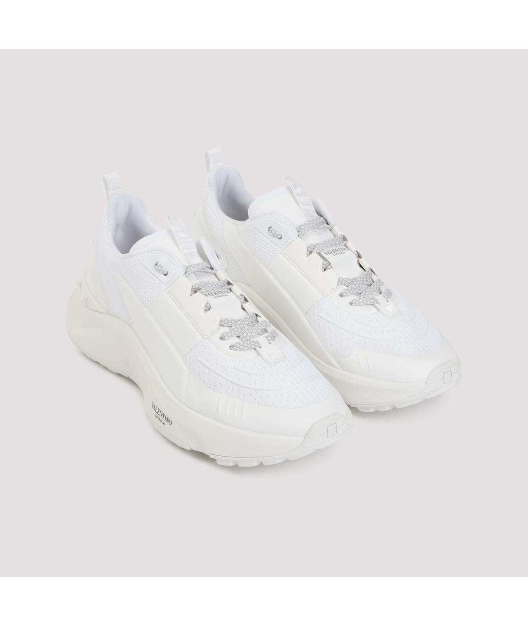 VALENTINO Белые текстильные низкие кроссовки / кеды, фото 3