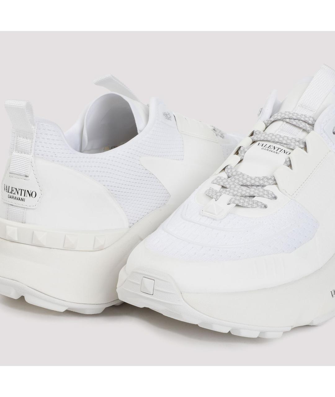 VALENTINO Белые текстильные низкие кроссовки / кеды, фото 4