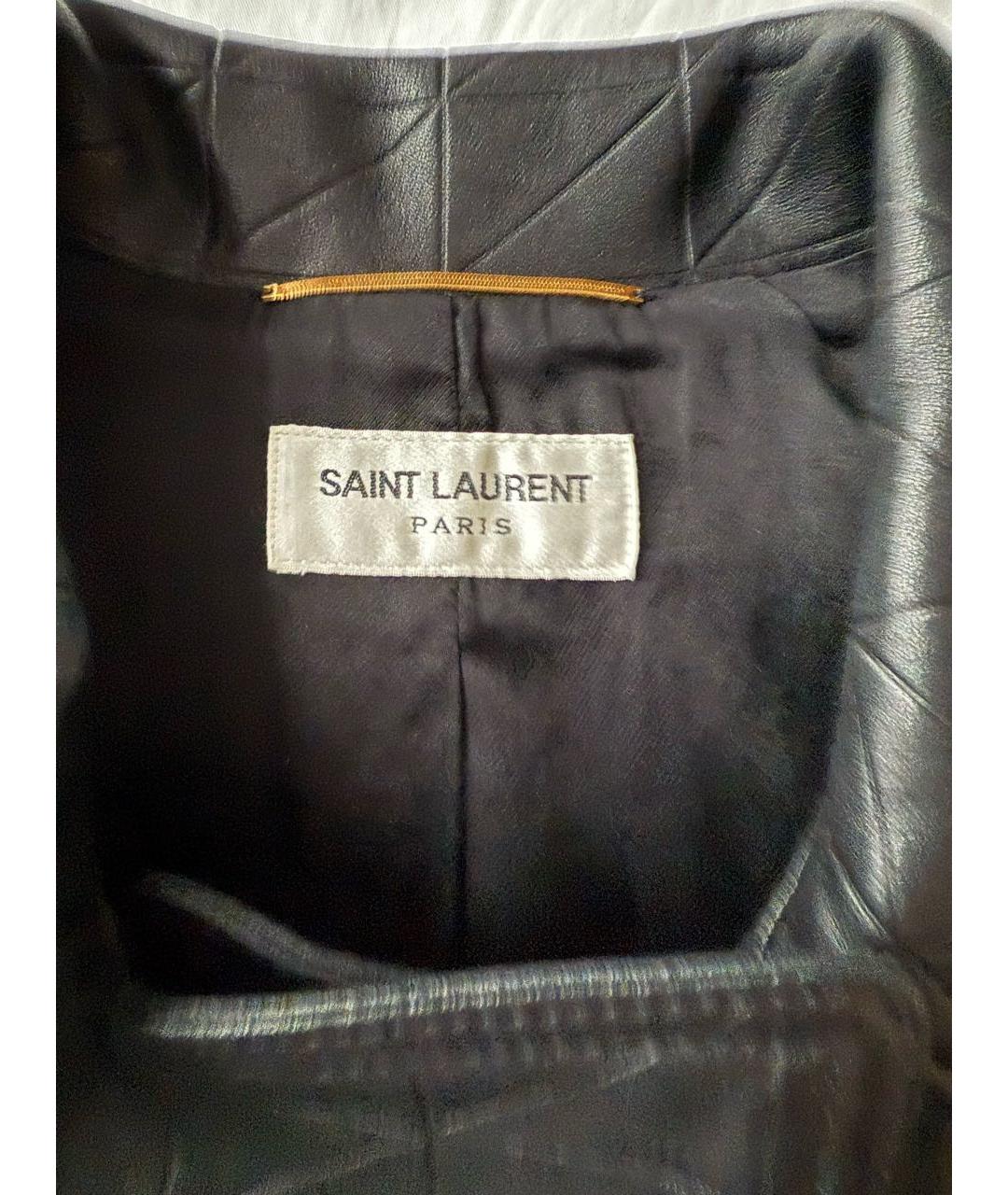 SAINT LAURENT Черная кожаная куртка, фото 7