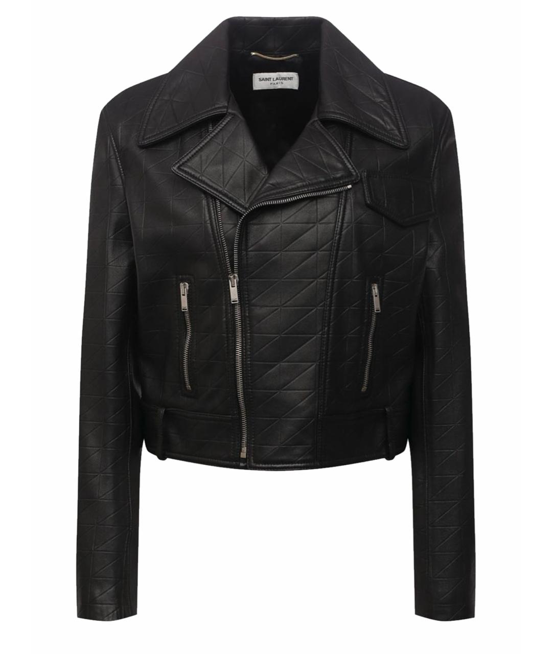 SAINT LAURENT Черная кожаная куртка, фото 1